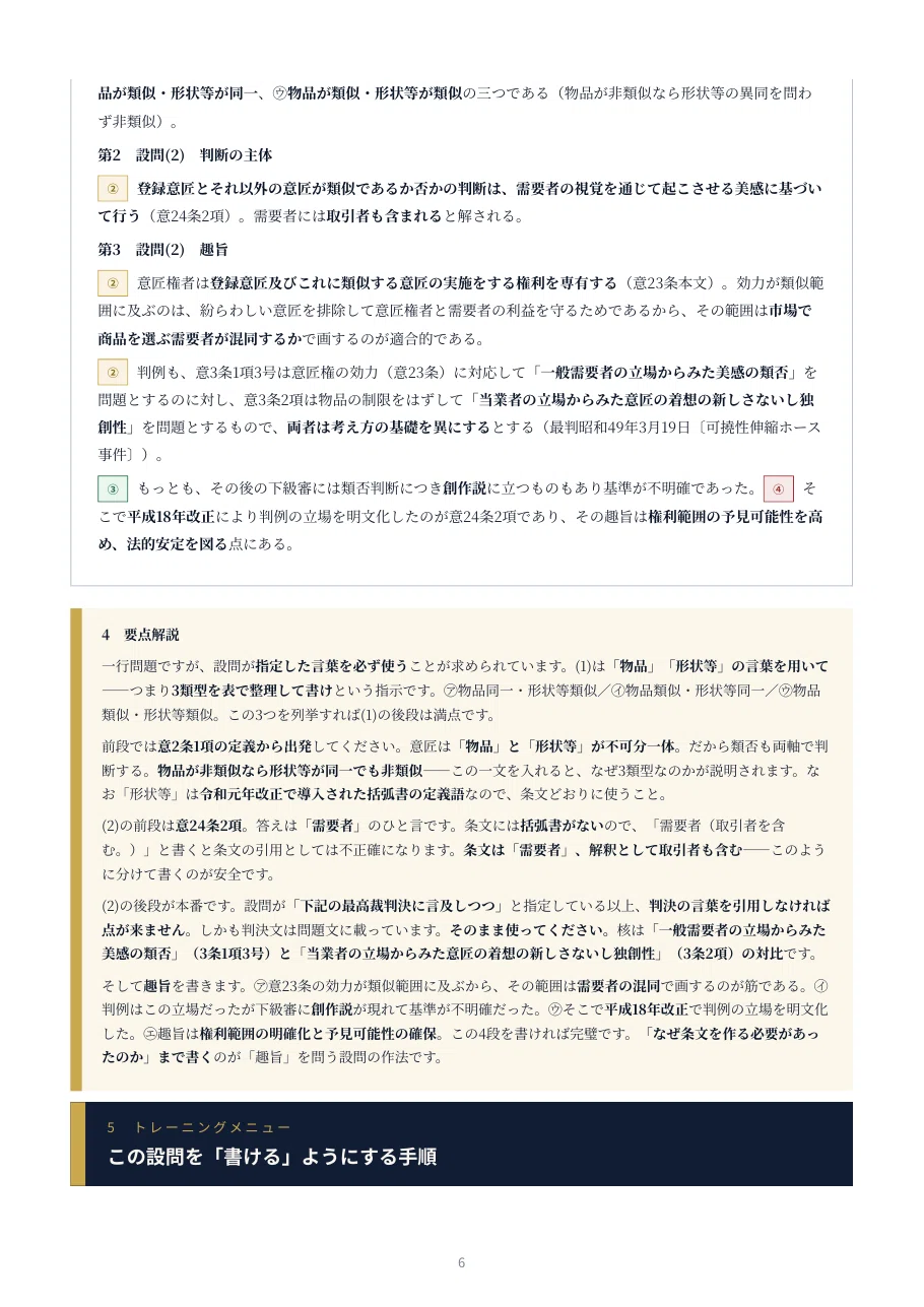意匠】4週間で論文マスター｜令和4年度 弁理士試験 論文式 過去問演習