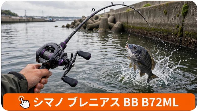 シマノ ブレニアス BB B72MLのインプレ ハイパワーXが支える操作性と