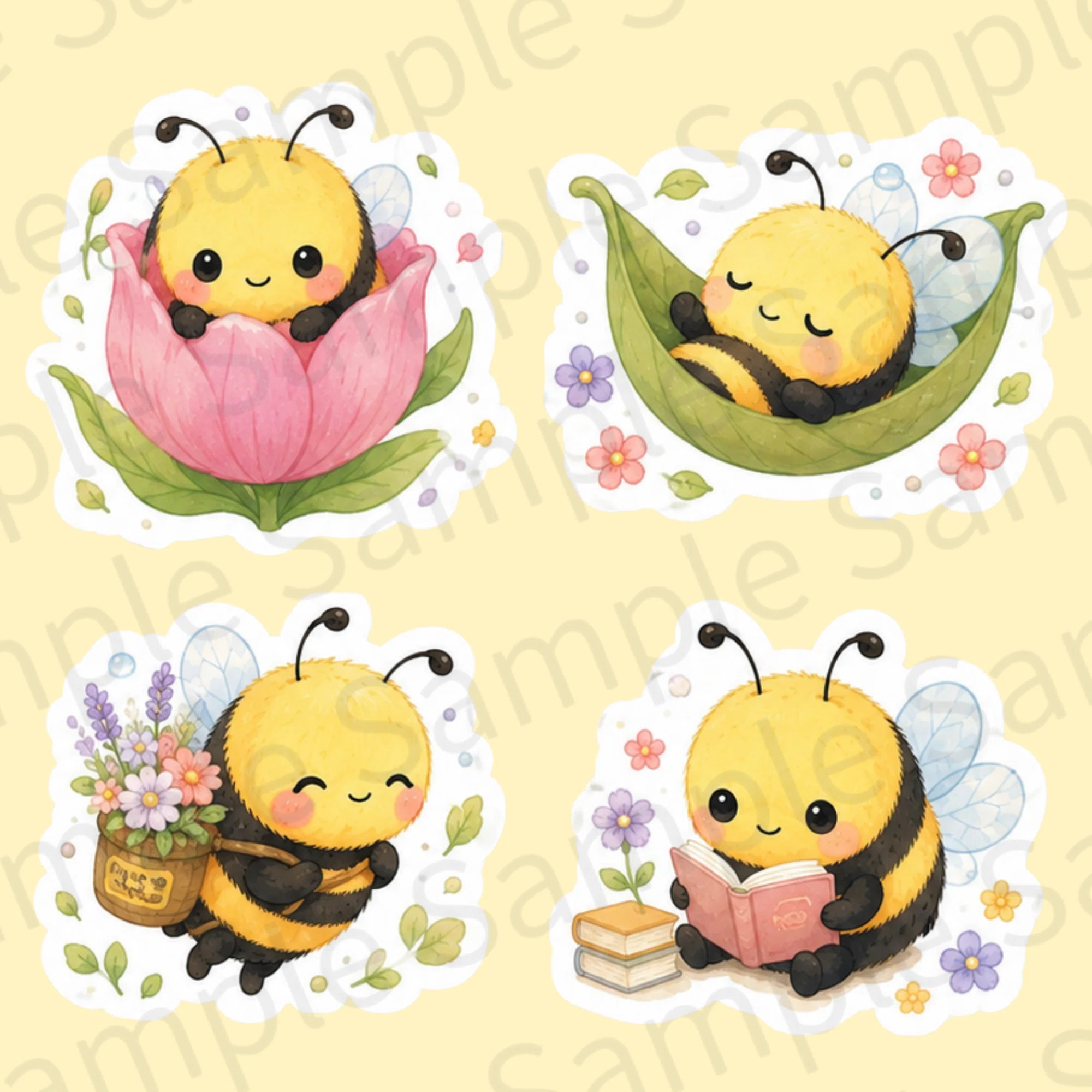 デジタルステッカー20種類】かわいいみつばち”Buzz”のデジタル
