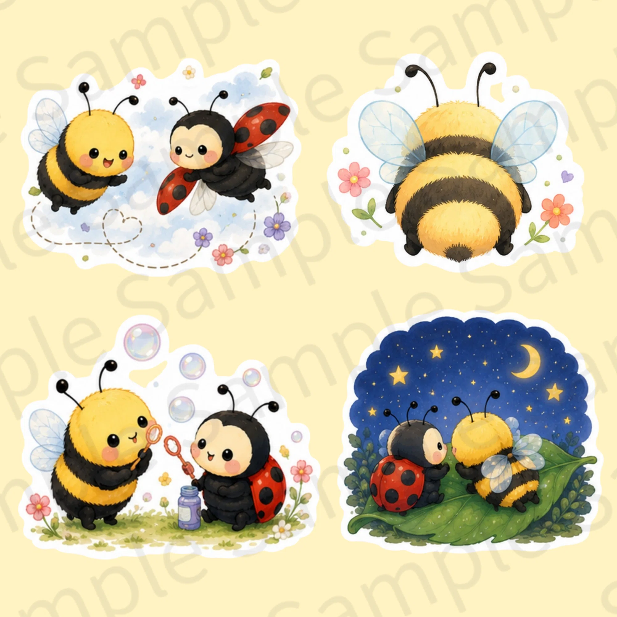 デジタルステッカー20種類】かわいいみつばち”Buzz”のデジタル