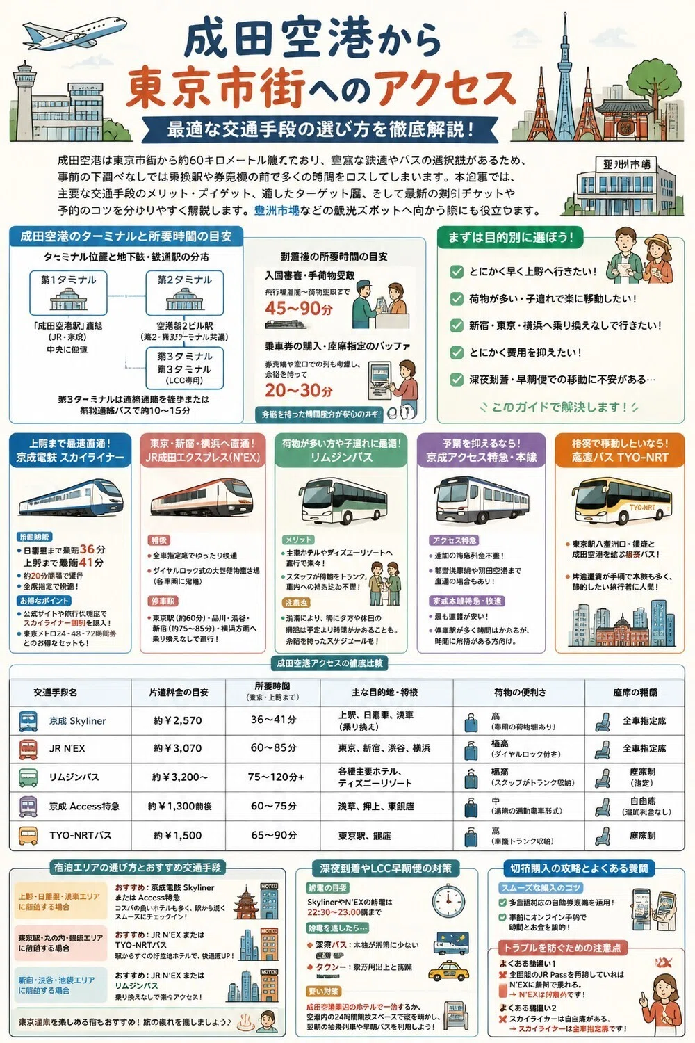 成田空港から東京駅へ最速・最安で行く方法【2026最新比較】