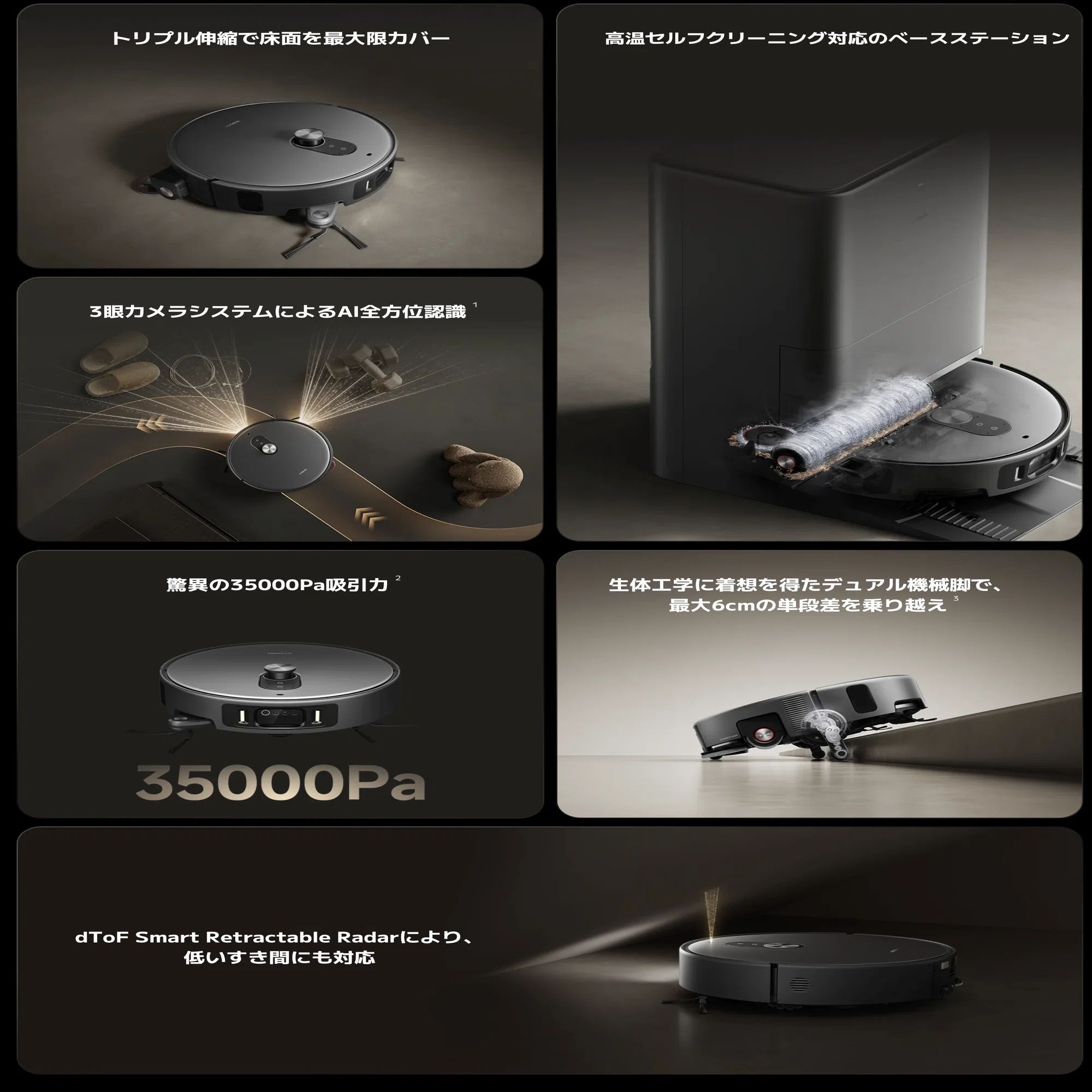 Xiaomi ロボット掃除機 6 Max｜35000Paと6cm段差越えのフラッグシップ