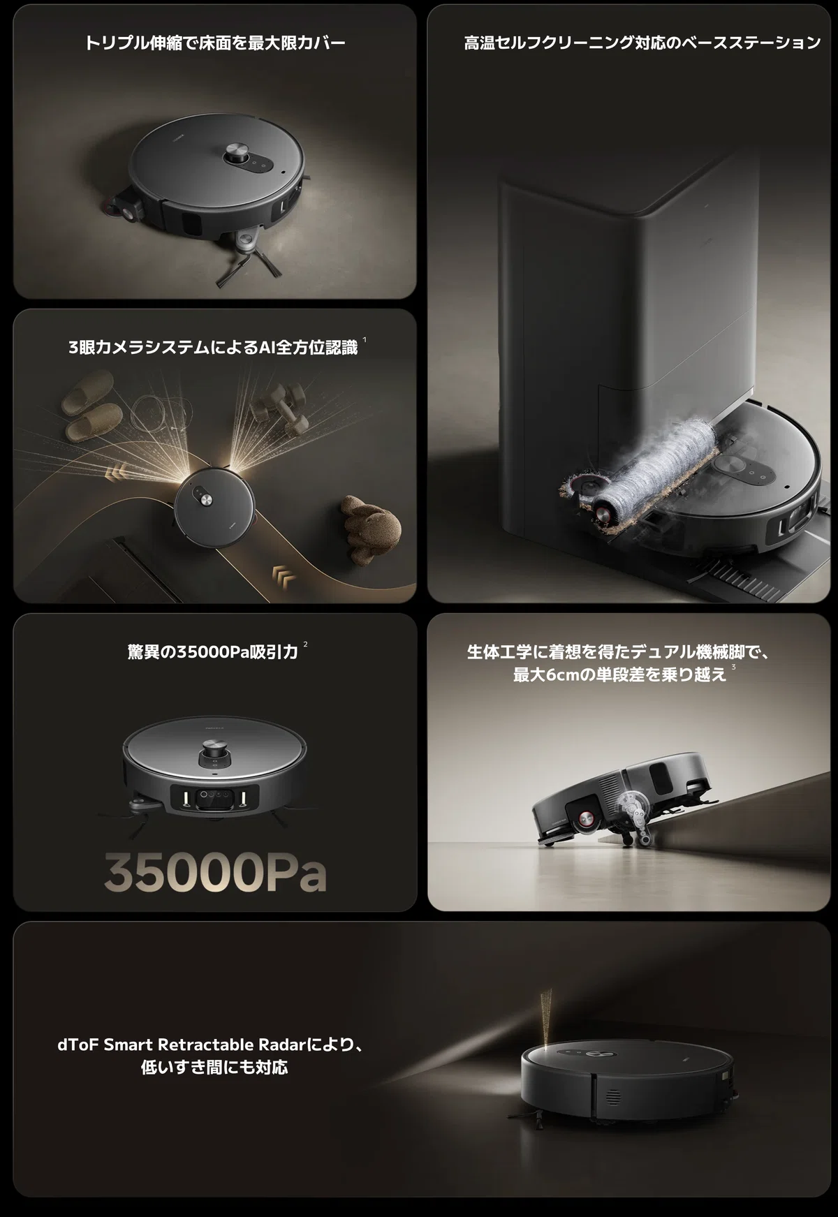Xiaomi ロボット掃除機 6 Max｜35000Paと6cm段差越えのフラッグシップ