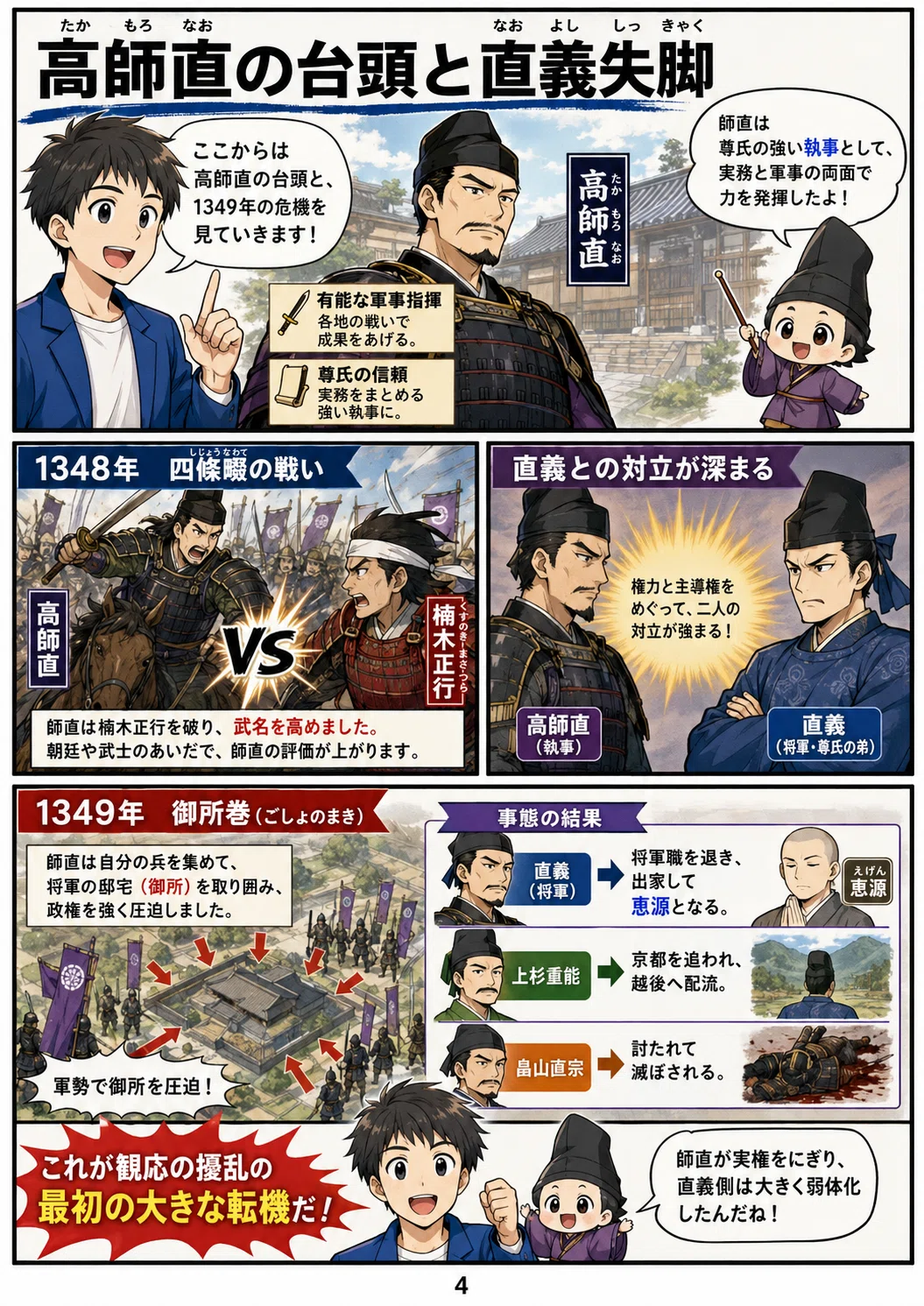 兄弟ゲンカ」で国が割れた？――観応の擾乱を漫画でわかりやすく解説