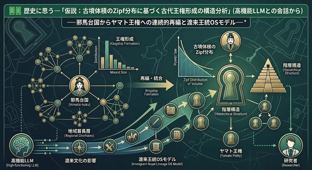 🟩🟩歴史に思うー「仮説：古墳体積のZipf分布に基づく古代王権形成の