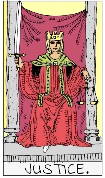 Justice — Upright tarot card for Taurus