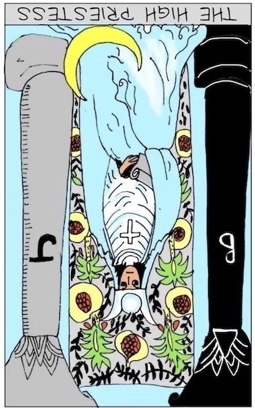 The High Priestess — Reversed tarot card for Cancer