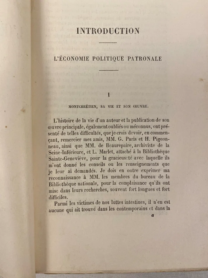 経済学史上初めて「économie politique (Political Economy)」という語