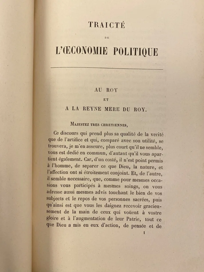 経済学史上初めて「économie politique (Political Economy)」という語