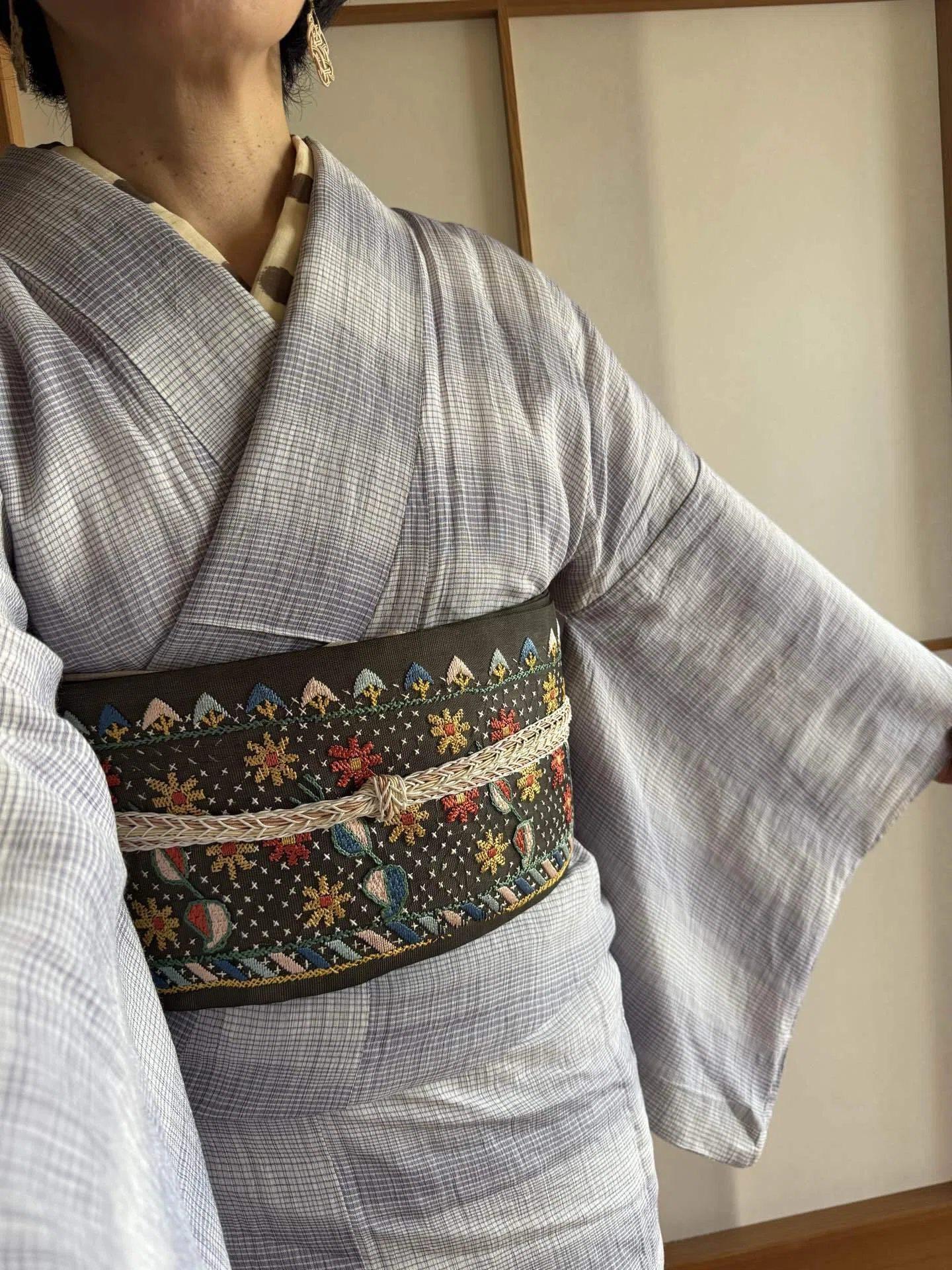 小千谷縮と麻絽の長襦袢で、夏の千葉へ｜着物人｜かずみ