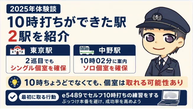 2025年に10時打ちが実際にできた2駅を解説する図解