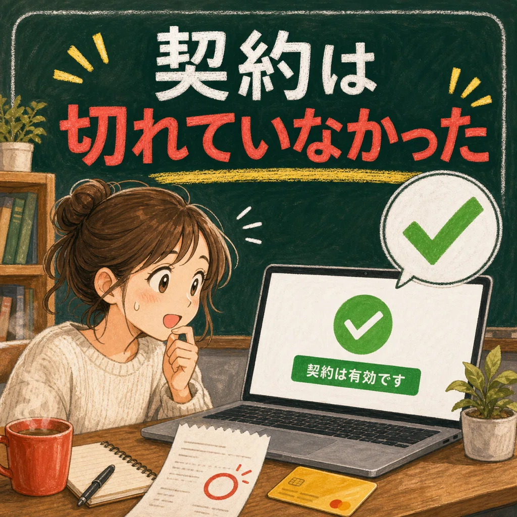 契約切れを疑って支払い画面を確認する