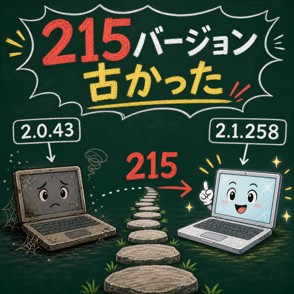 古いバージョンと最新バージョンの大きな差