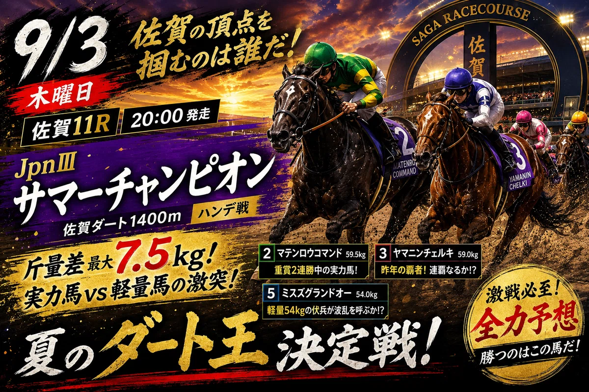 Jpn3 サマーチャンピオン 20:00発走｜さとう