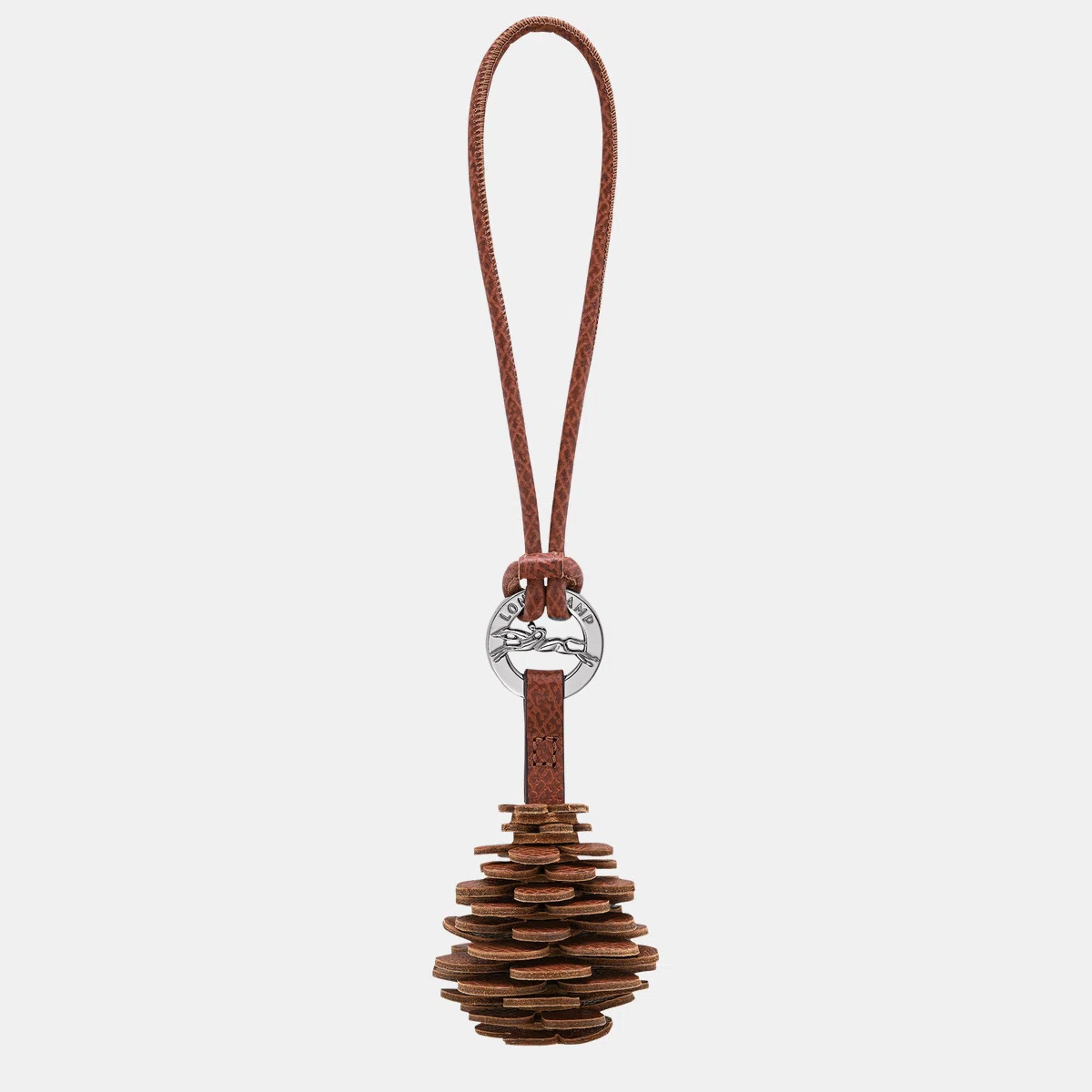 Longchamp キーリング ブラウン レザー｜バッグに上質なアクセントを