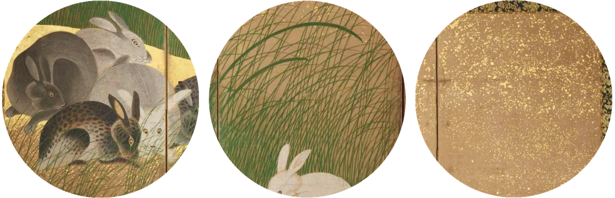 骨董 うさぎ屏風押さえ 大英博物館展出品作⑳《野兎図屏風》江戸時代中期（18世紀）、大英