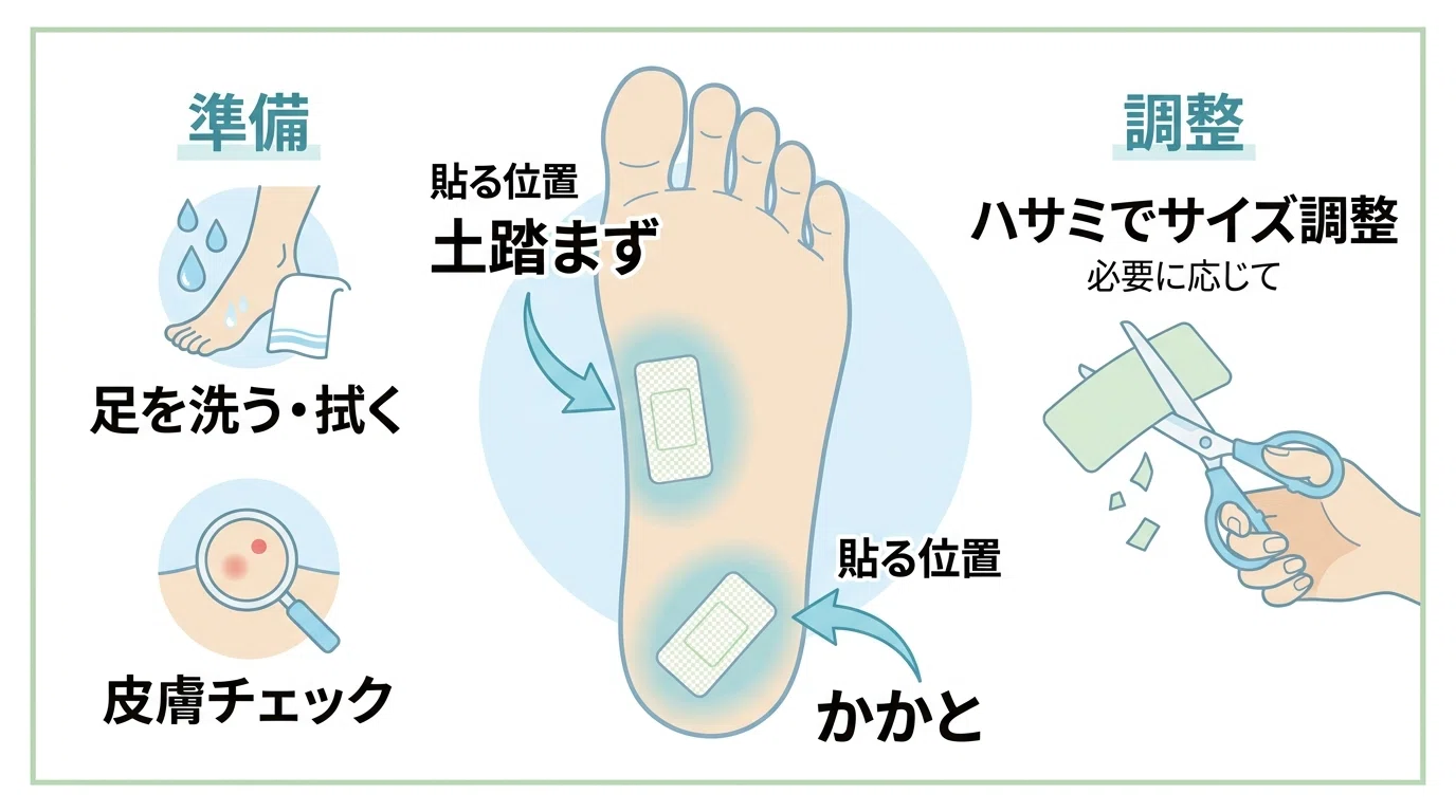 足 の 裏 に 湿布