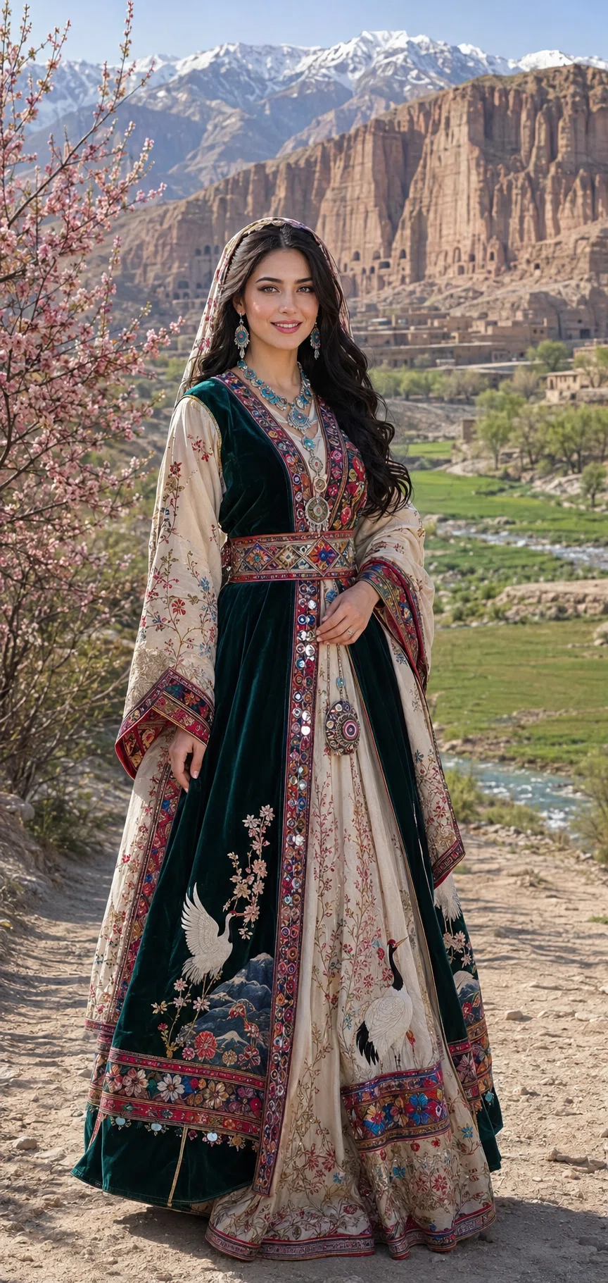 世界の民族衣装と日本の着物が出会う AIアート🇦🇫 アフガニスタン編