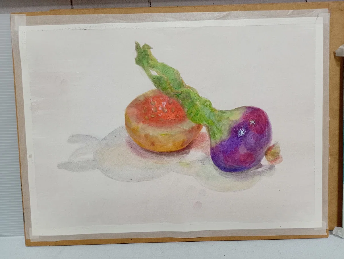 ピ*フ様 静物画 絵の具でもデジタルのように、ええ感じに静物画が描けるか」の件｜かじ
