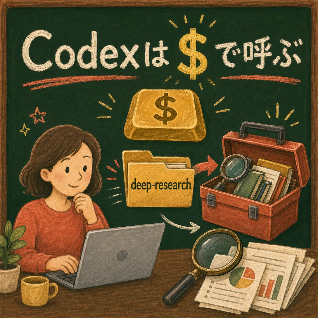 Codexのドル記号からDeep Researchスキルを呼び出す仕組み