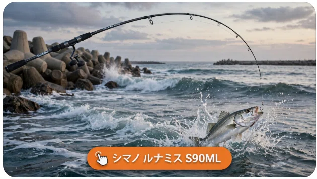 シマノ ルナミス S90MLのインプレ！自重117gが生み出す遠投性と操作性