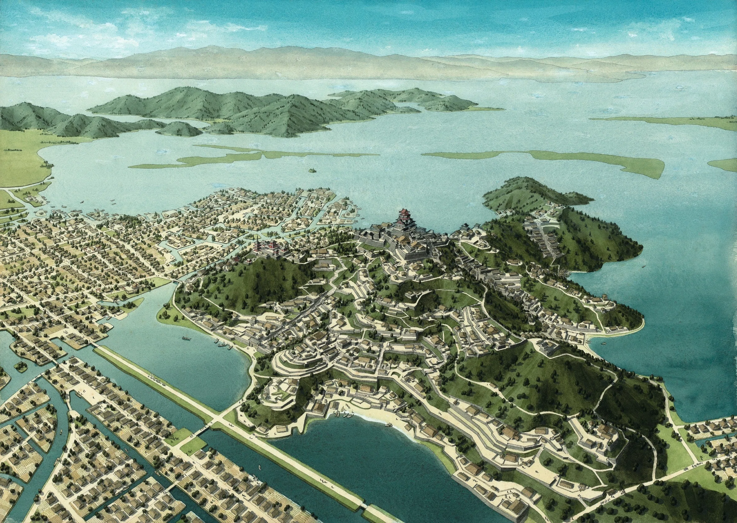 安土城俯瞰図・あ、この画、教科書で見たことある！｜藤井戦国史