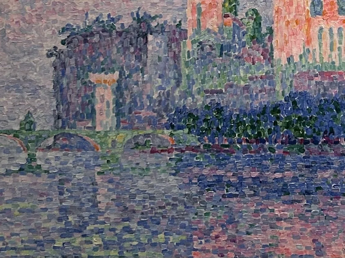 油絵イタリア、オルシーニ宮 子供のためのオルセー美術館(251)暗やみにも光のつぶ/シニャック・色を