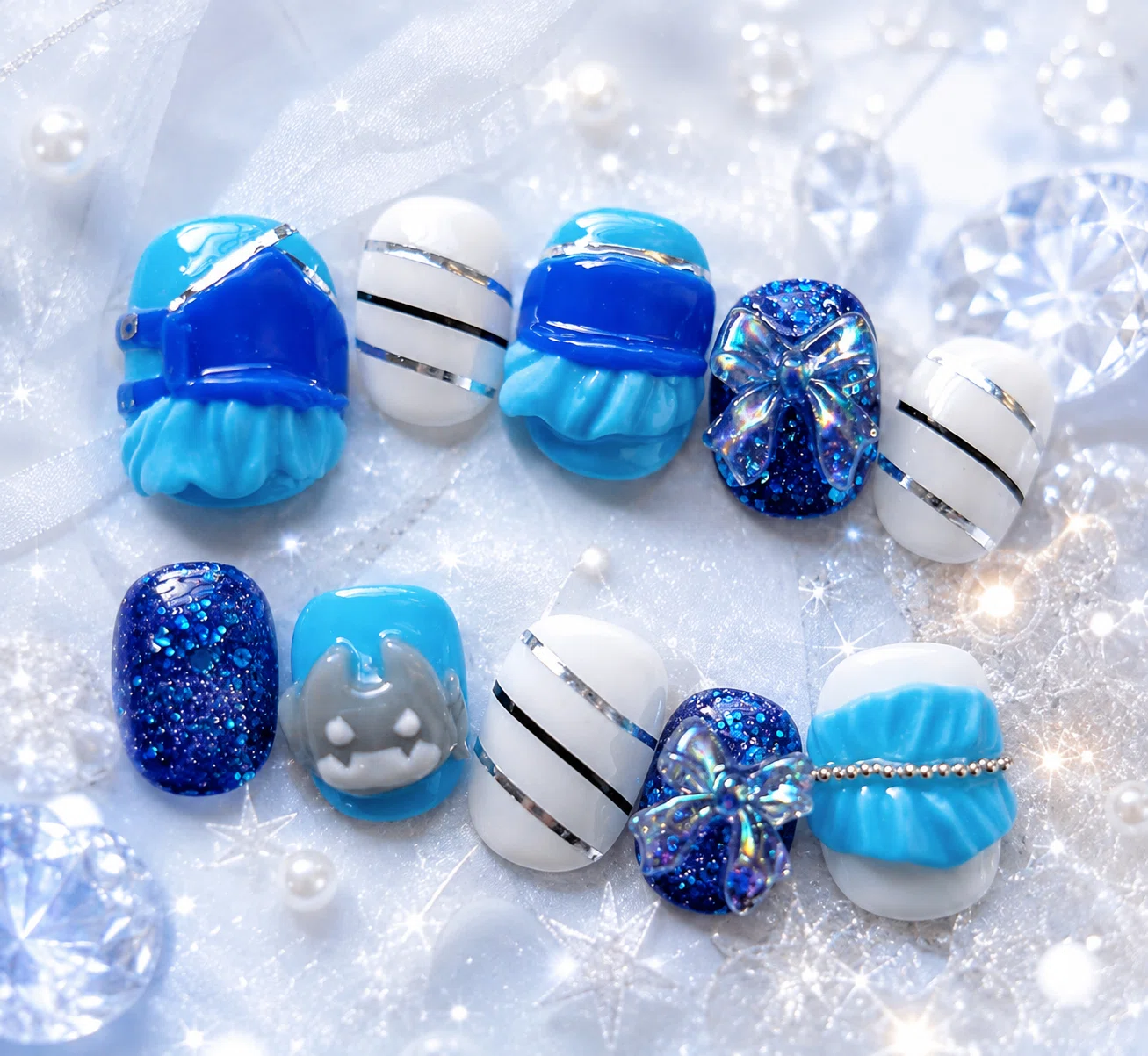 💙ライブ参戦用♡フルオーダーネイルチップ💙｜mm_nail