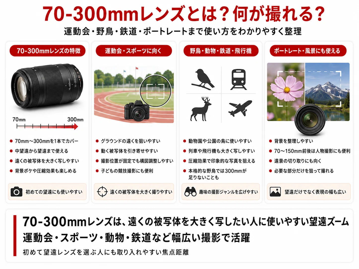70-300mmレンズおすすめ5選｜何が撮れる？選び方と用途を初心者向けに