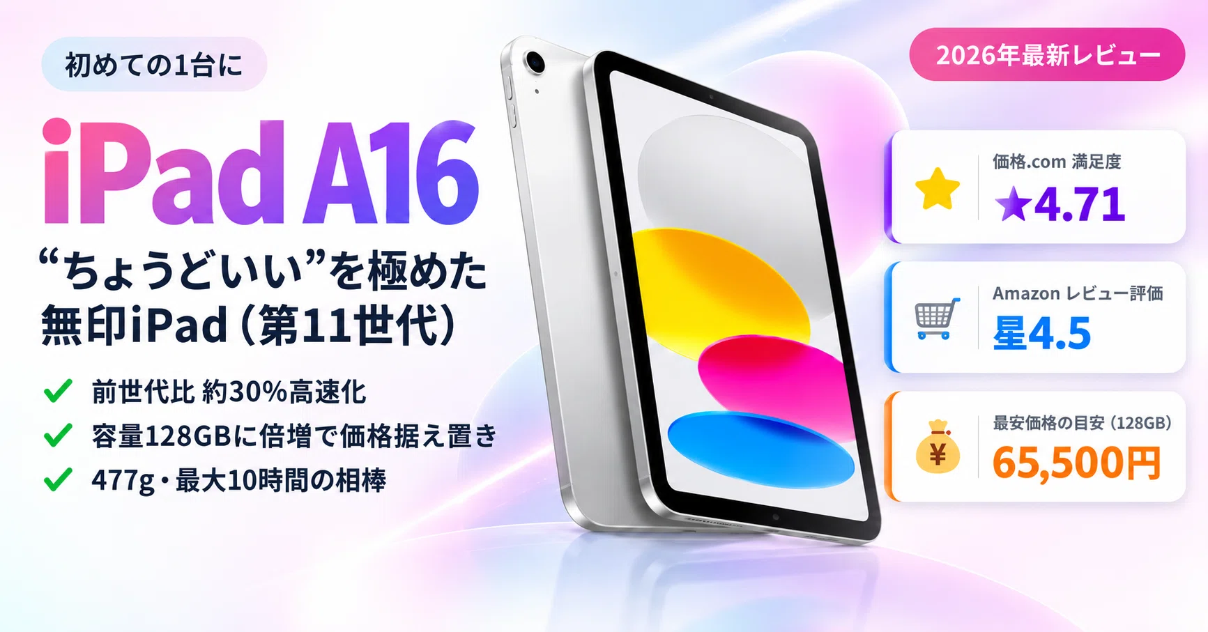 2026年版】iPad A16(第11世代)は“ちょうどいい”を極めた1台。実際の