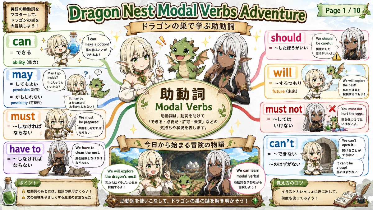 [English Learning Manga] What are Modal Verbs? Learn can, may, must ...