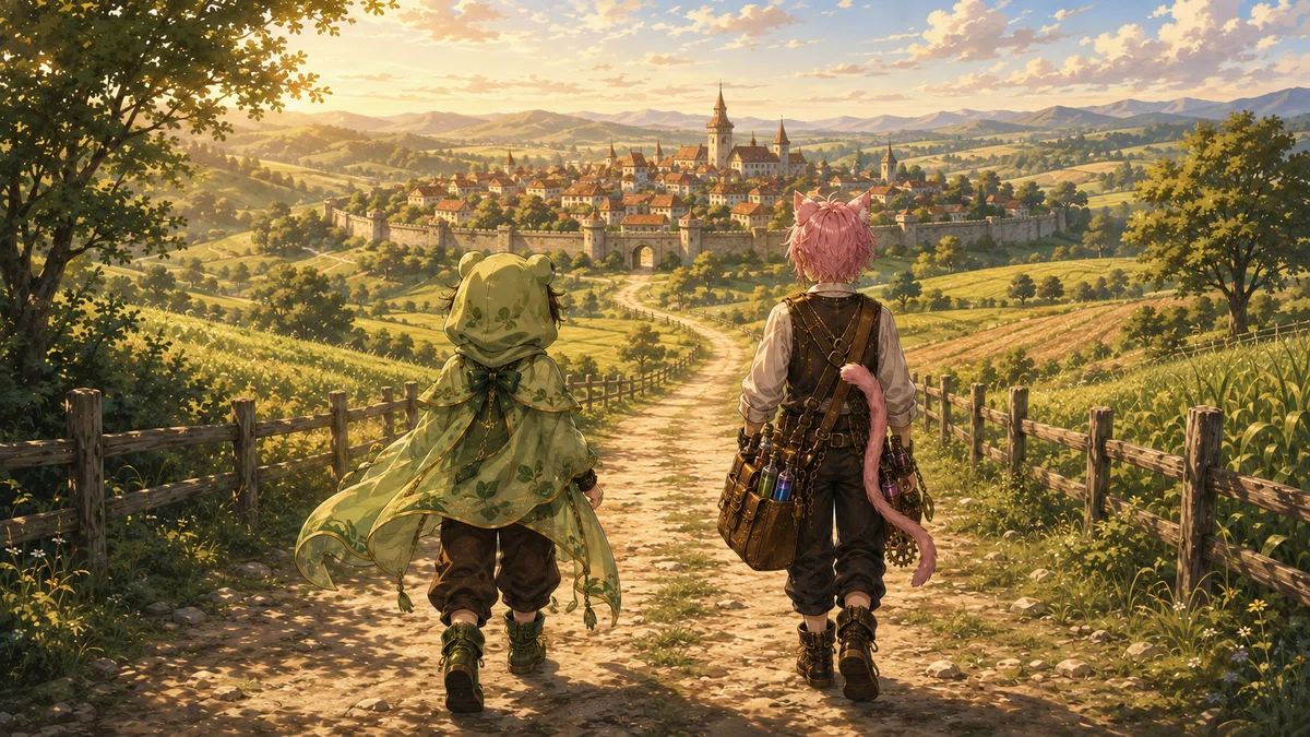 ようやく、旅の最初の街が見えてきた。
