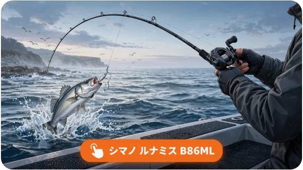 シマノ ルナミス B86MLのインプレ!自重119gが誇る高精度キャストと シマノ ルナミス B86MLのインプレ!自重119gが誇る高精度キャストと