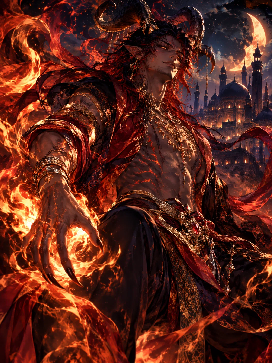 Weird Note Tsugitsuki's White Strange Tale Illustration 'Ifrit' -- Fire does not ...