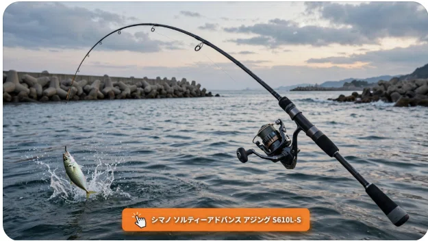 シマノ ソルティーアドバンス アジング S610L-Sのインプレ！遠距離戦を