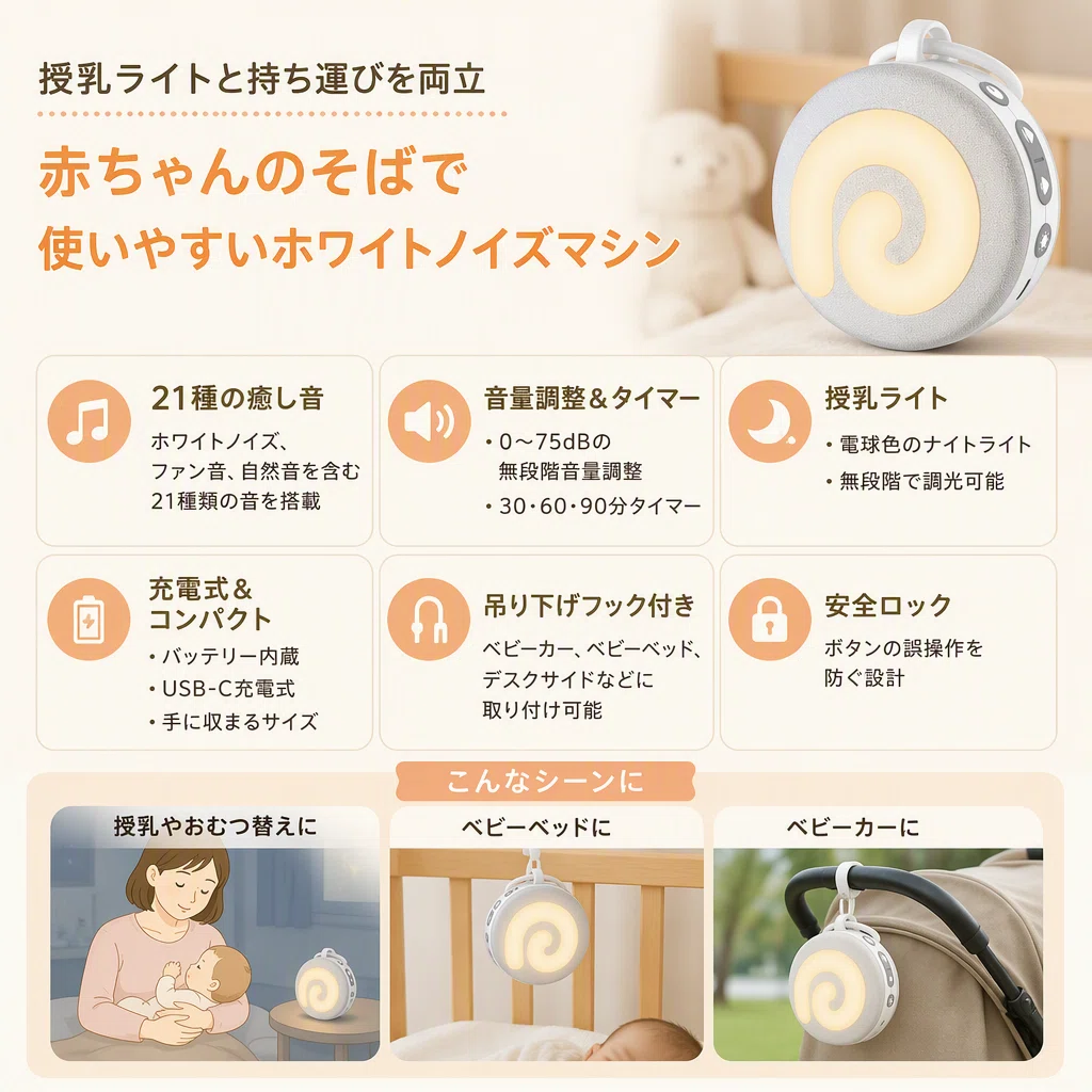 赤ちゃん Dreamegg ホワイトノイズマシン Dreamegg ホワイトノイズ