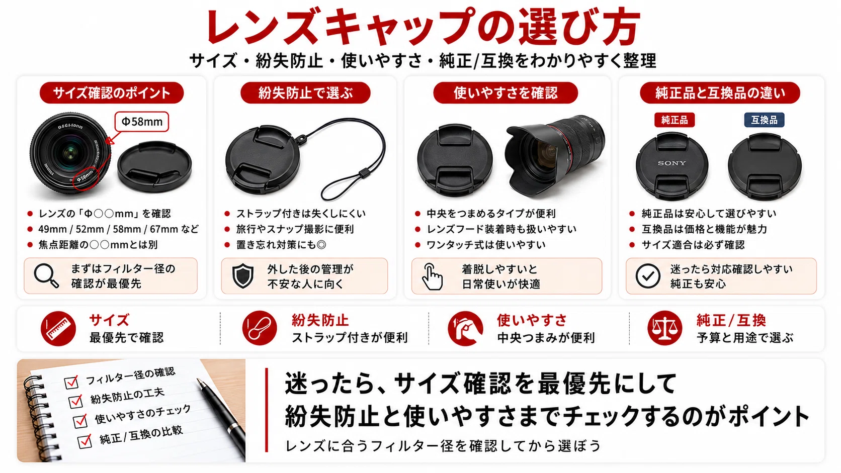レンズキャップおすすめ7選｜紛失防止に便利なモデルとサイズ・選び方
