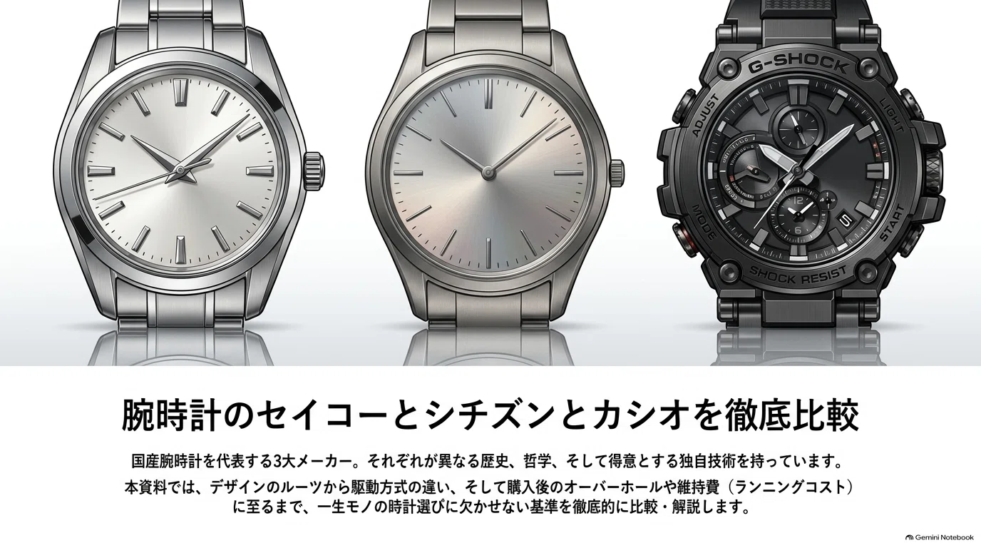 腕時計のセイコーとシチズンとカシオを徹底比較｜「徹底比較