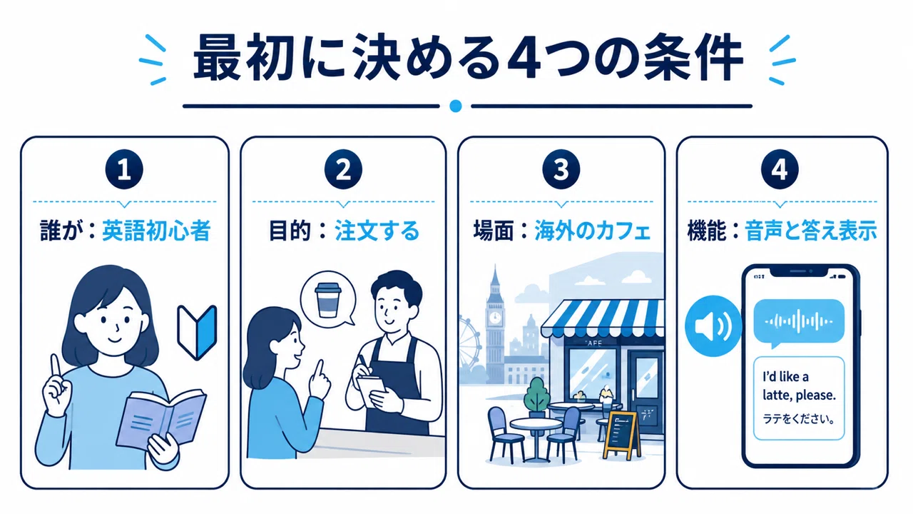 ChatGPT Sitesで自分専用の英会話教材を作る！カフェでの注文を「返事