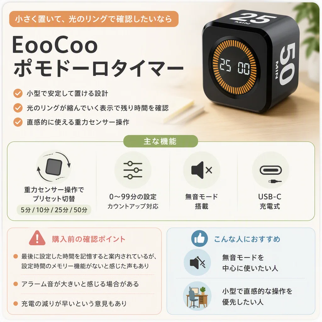 静音ポモドーロタイマーを選ぶなら、通知・操作・時間設定をこう比べる