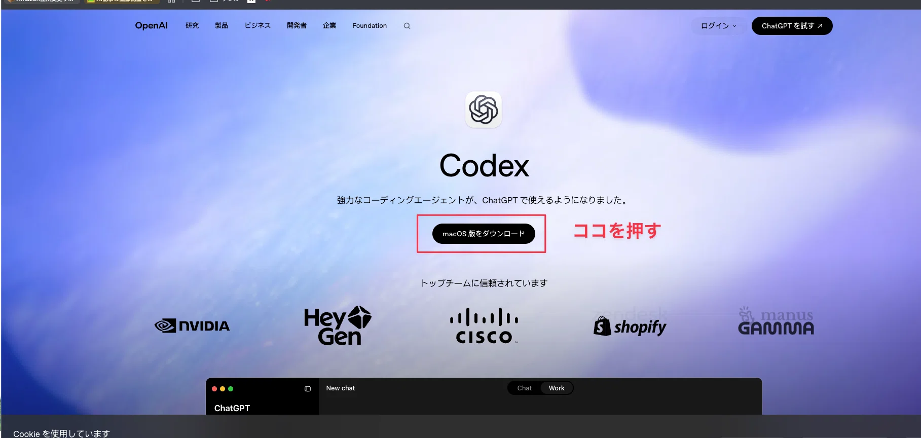 「macOS版をダウンロード」を押します。