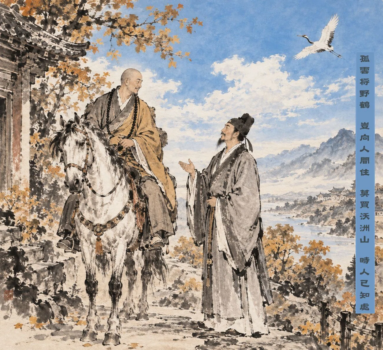 送上人」～ 劉長卿｜厂碧山