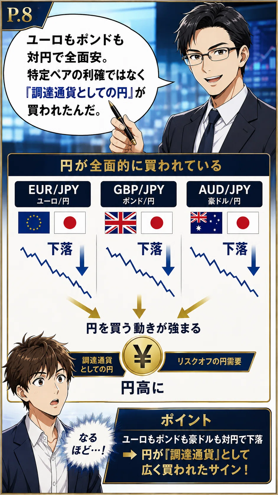 漫画版】2日で4円の円高は「利確」ではない──9月の3連戦が円の行方を
