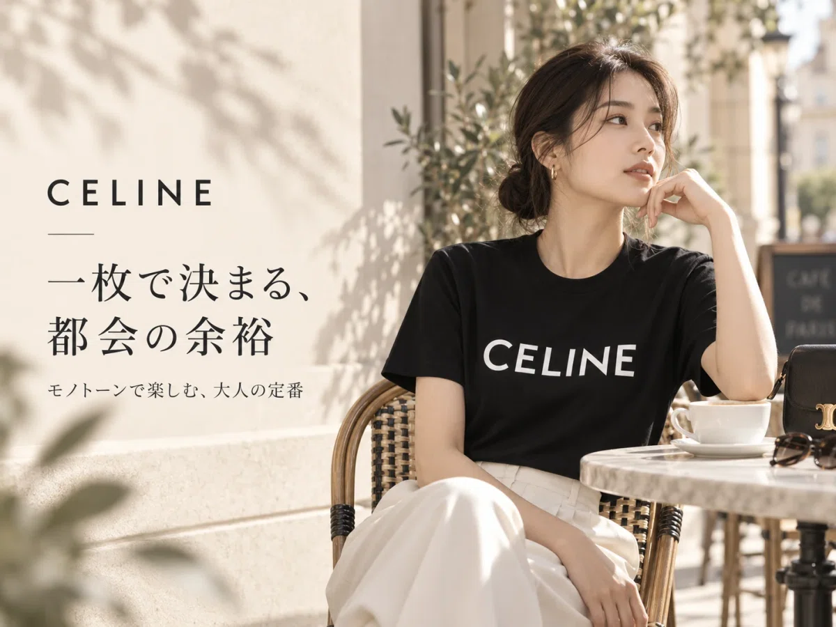 CELINE ルーズTシャツ｜シンプルなのに目を惹く、大人のロゴTスタイル