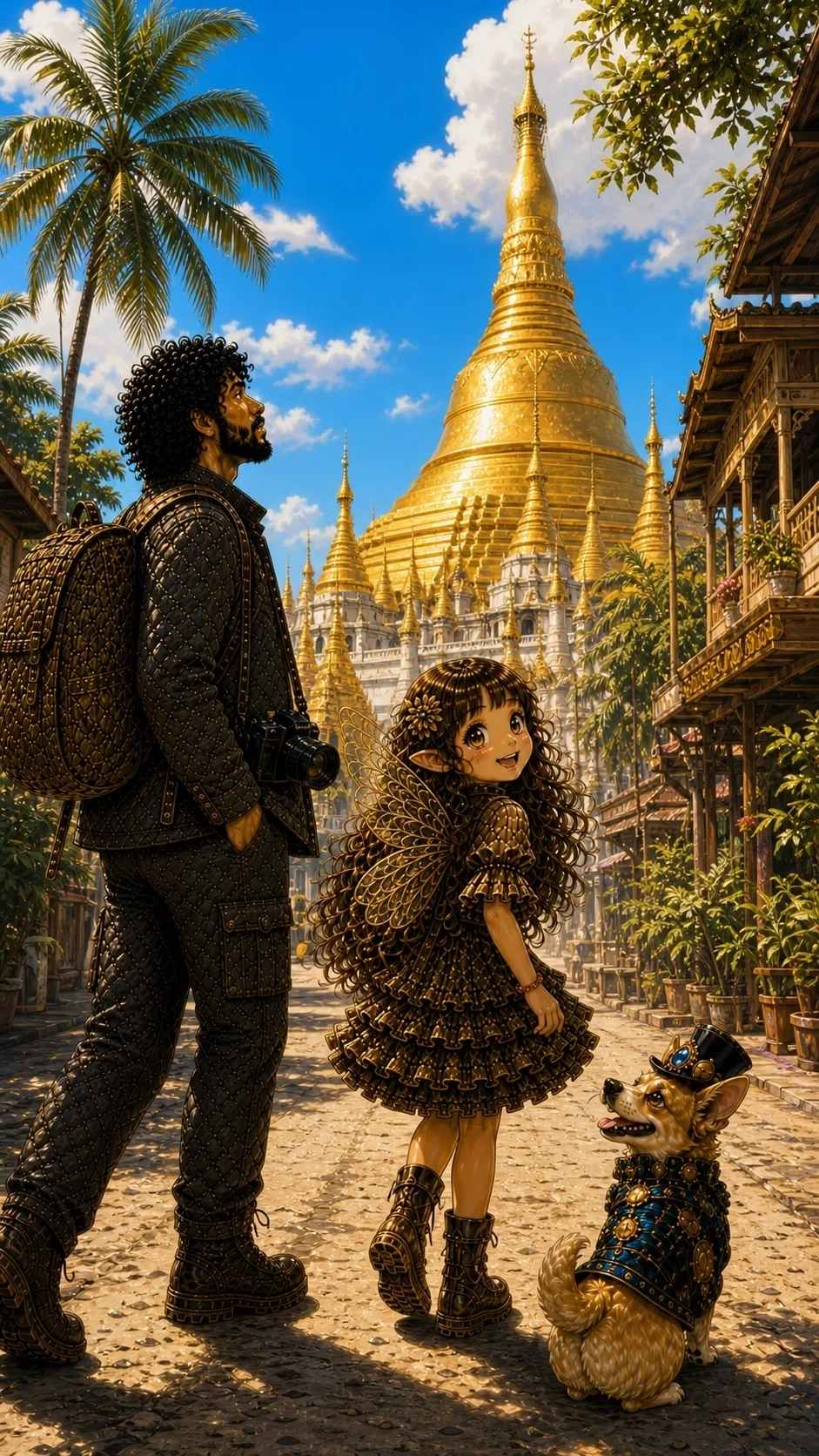 ミャンマーのパゴダ(油絵） 116 ミャンマー ― 黄金の仏塔と悠久の大地｜ WONDER LABO/ 山奥AI研究所