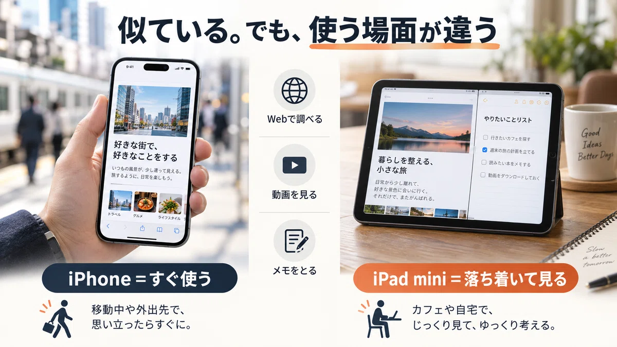 How I use my iPad mini and iPhone. Why I carry both｜りょーた（ガジェオタ）