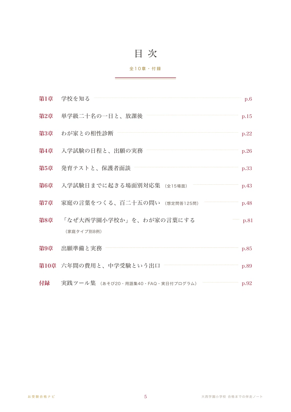 大西学園小学校】面接・願書 想定問答125問｜今年度の日程は、要項