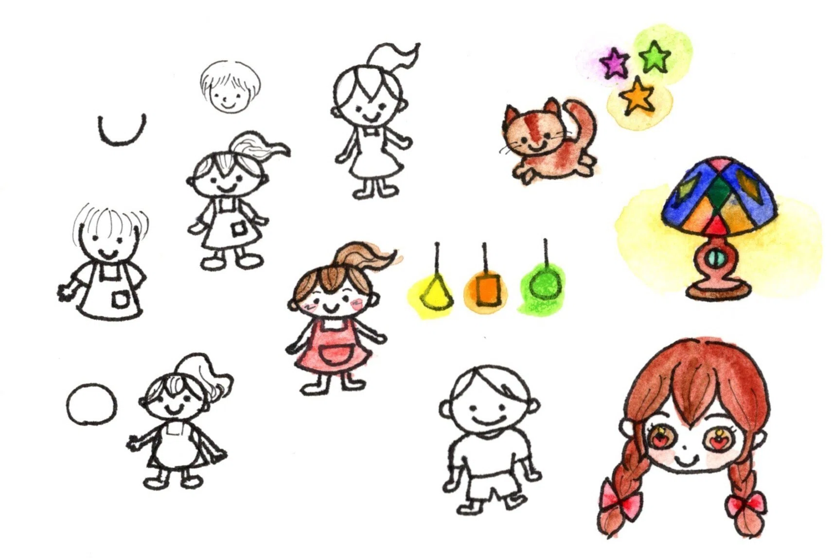 水彩イラストをアナログで5枚描いてみた｜思ってたより、描けてる