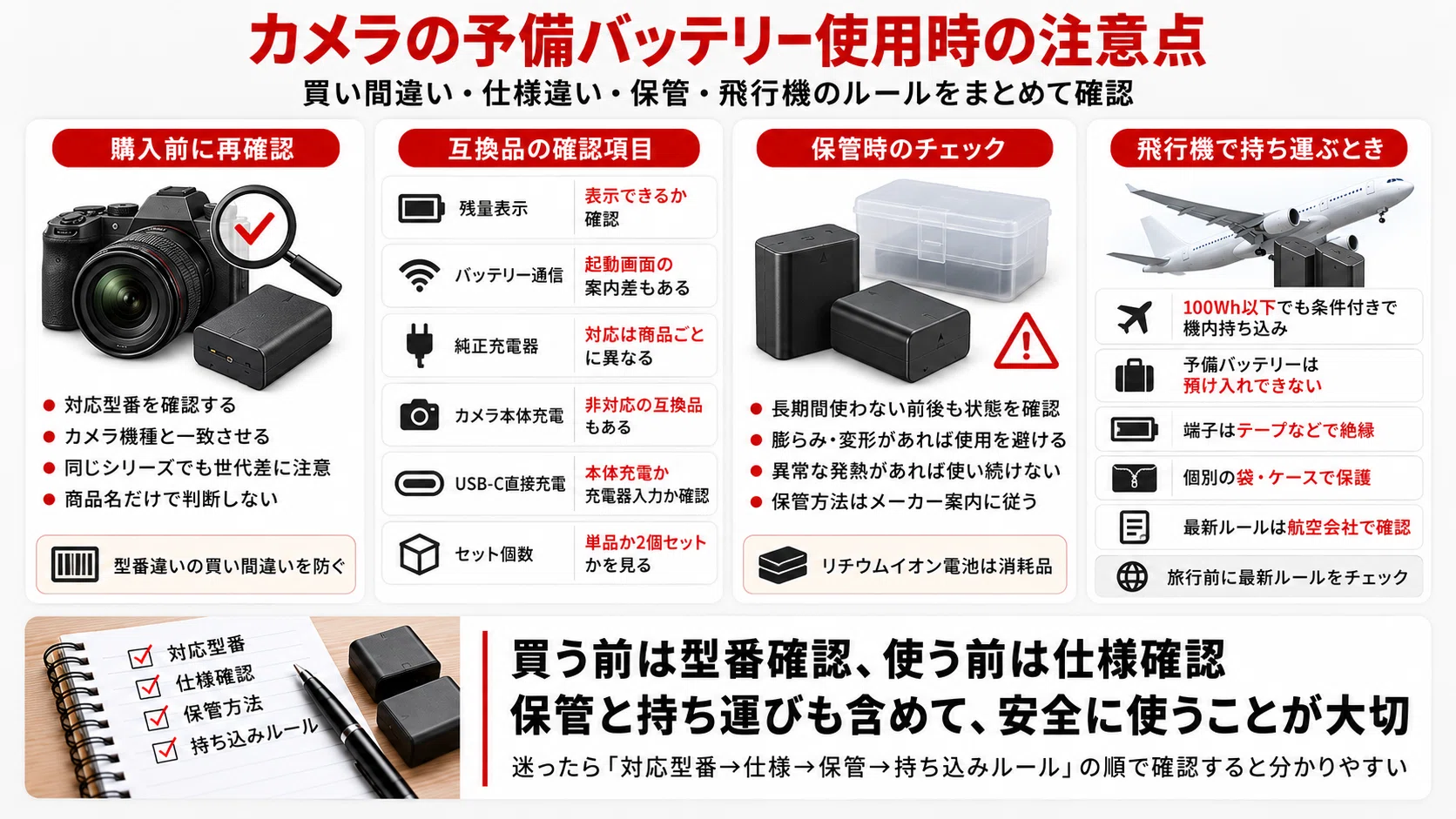 カメラの予備バッテリーおすすめ7選｜純正・互換の選び方と必要な本数