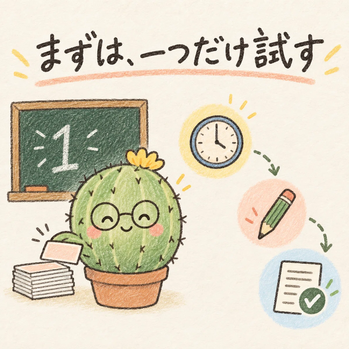 面倒な作業を一つ選び、時間・手直し・仕上がりを確認する図